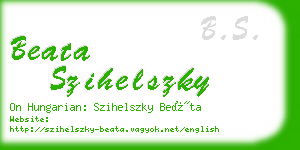 beata szihelszky business card